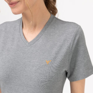 PI Damen kurzarm Shirt GREY DETAIL VIEW