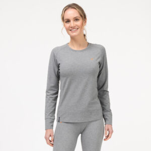 THETA Damen Langarm Shirt GREY FRONT VIEW HALF BODY