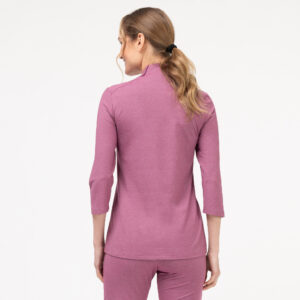 YASASHI Damen Stehkragen Shirt BEERE BACK VIEW HALF BODY